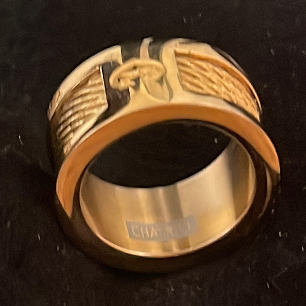 Charriol forever ring - Stunning Stainless steel gold tone cable ring.